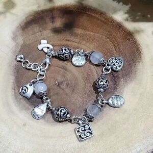 BRIGHTON BREAST cancer charm pink bracelet‎